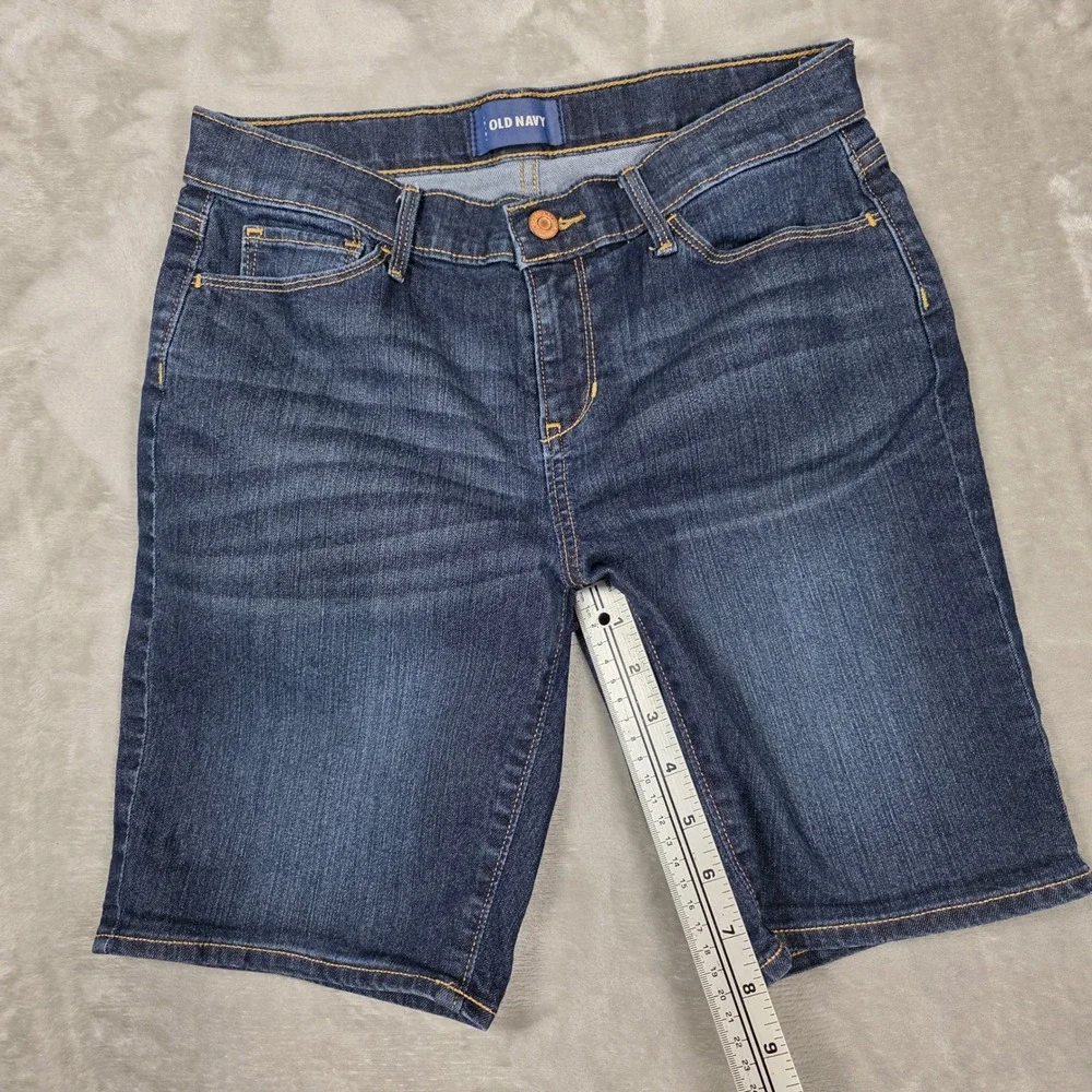 Old Navy Denim Shorts Girls Size 16 Regular Blue Long Length Jean‎ Shorts